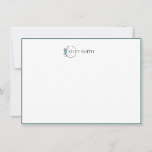 Botanical Personalized Stationery Elegant Modern Thank You Card