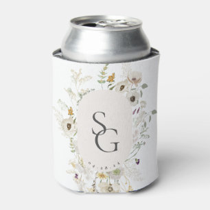 Botanical Personalized Wedding Can Cooler