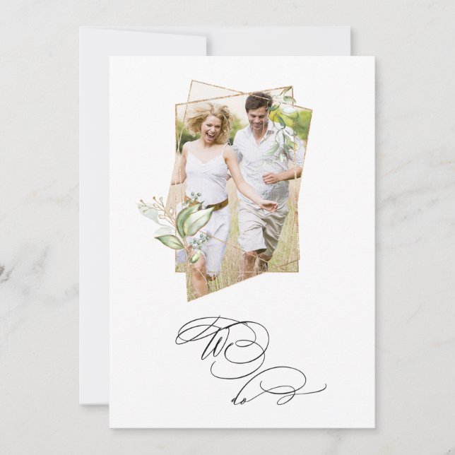 *~* Botanical  PHOTO AR6 RSVP +  QR Wedding Invitation (Front)