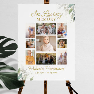 Botanical Photo Collage Funeral Memorial Welcome Poster