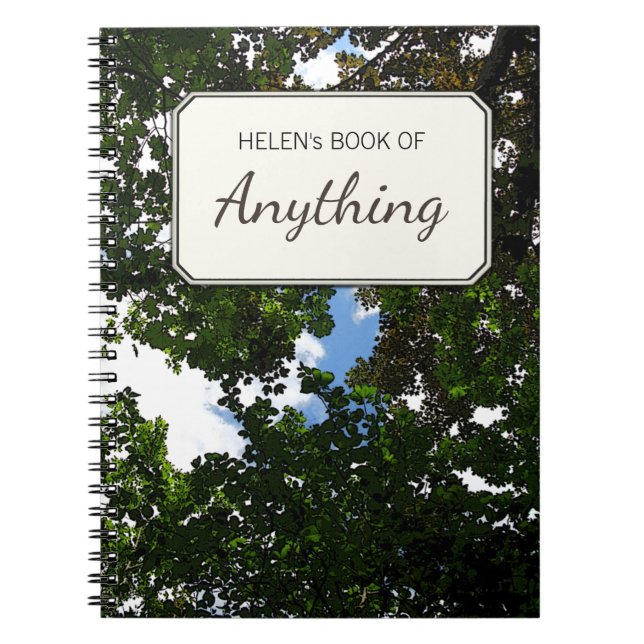 Botanical Photo Motive Personalized Label Notebook (Front)