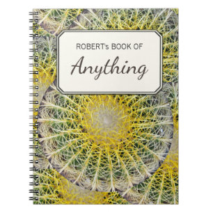 Botanical Photo Tropical Cactus Personalized Notebook