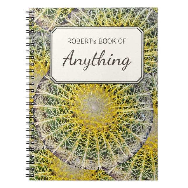 Botanical Photo Tropical Cactus Personalized Notebook (Front)