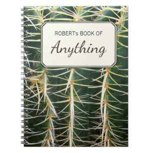 Botanical Photo Tropical Cactus Personalized Notebook