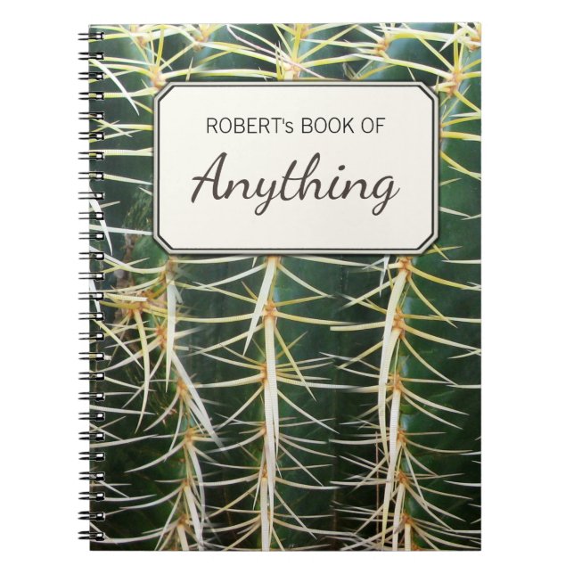 Botanical Photo Tropical Cactus Personalized Notebook (Front)