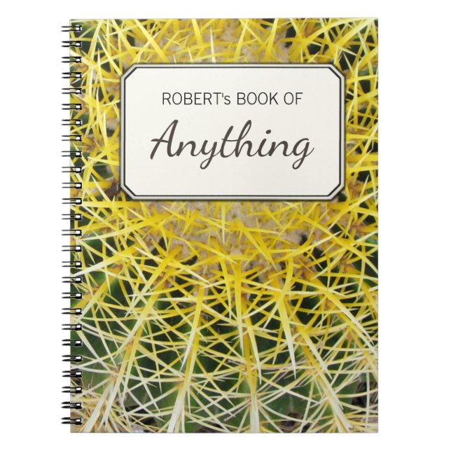 Botanical Photo Tropical Cactus Personalized Notebook (Front)