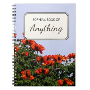 Botanical Photo Tropical Tulip Tree Personalized Notebook