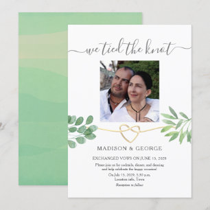 Botanical Photo Wedding Reception  Invitation