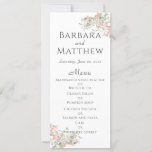 Botanical Pink and Green Boho Wedding Menu Card<br><div class="desc">This pink and green original botanical watercolor painting of a bougainvillea could be the perfect way to display your reception menu for your garden wedding guests. The casual Boho design is pretty without being stuffy. It is fully customizable so you can easily put in your specific details. If you need...</div>