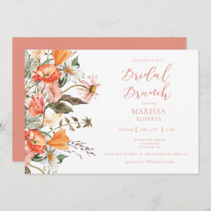 Botanical Pink Brunch  Bridal Shower Invitation