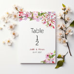 Botanical pink cherry blossom summer Table Numbers<br><div class="desc">This gorgeous wedding invitation design features a lovely watercolor botanical garden pink, lilac, and green cherry blossom summer floral Wedding Table Numbers invitations that are perfect for any classy and sophisticated ceremony. This pastel colours cherry flower is ideal for the trendy and stylish couple. Customize this design with your message...</div>