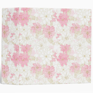 Botanical Pink Gold Flowers Binder