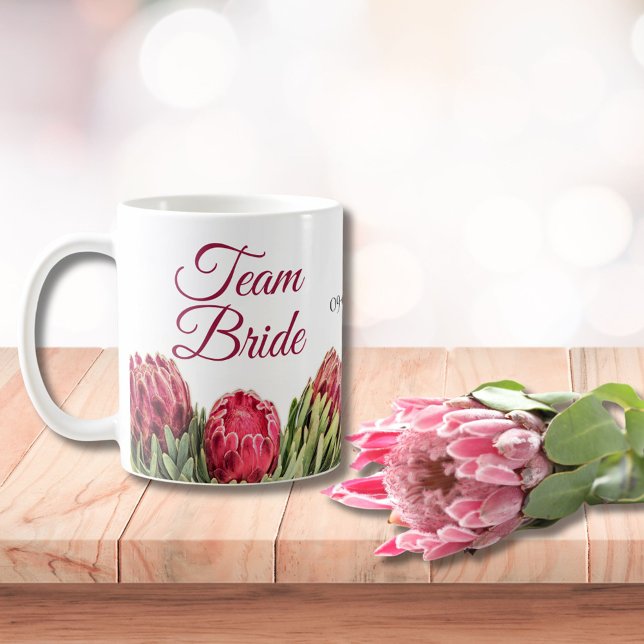 Botanical Pink Protea Floral Entourage Gift Coffee Mug (Creator Uploaded)