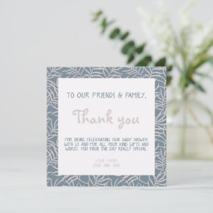 Botanical plants baby shower thank you card