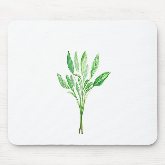 Botanical plants green kitchen herb sage mouse pad (Front)