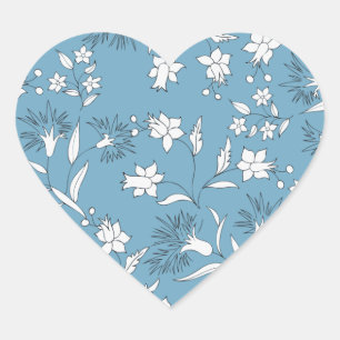 botanical plants heart sticker