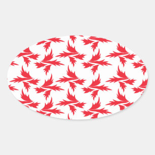 botanical plants oval sticker