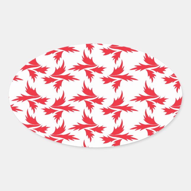 botanical plants oval sticker (Front)