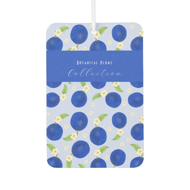 Botanical Plums Collection Blue Air Freshener (Front)