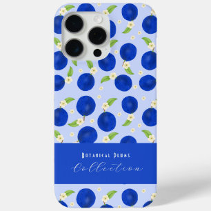 Botanical Plums Collection Blue iPhone 15 Pro Max Case