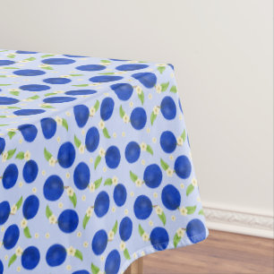 Botanical Plums Collection Blue Tablecloth