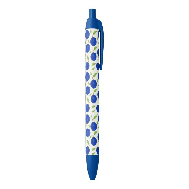 Botanical Plums Collection Ivory Black Ink Pen (Bottom (Vertical))