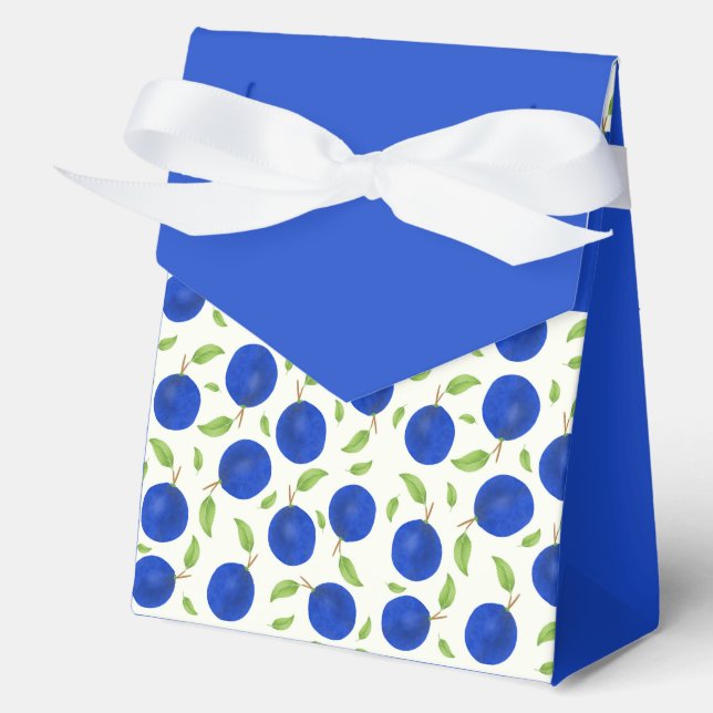 Botanical Plums Collection Ivory Favor Box (Front)