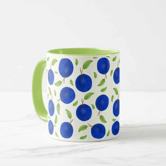 Botanical Plums Collection Ivory Mug (Front Left)