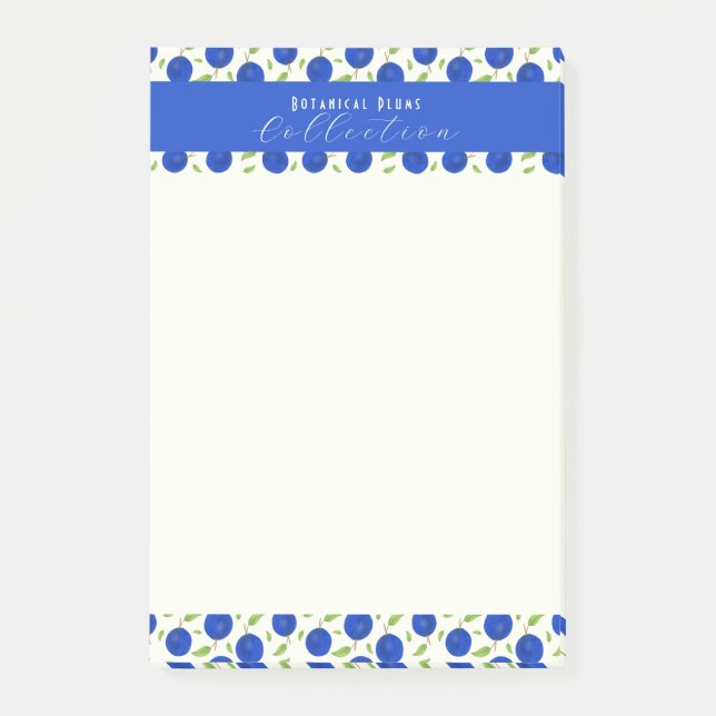 Botanical Plums Collection Ivory Post-it Notes (Front)