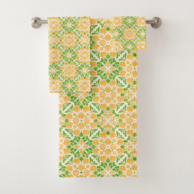 Botanical Pop-Citrus Bath Towel Set (Insitu)