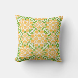 Botanical Pop-Citrus Throw Pillow