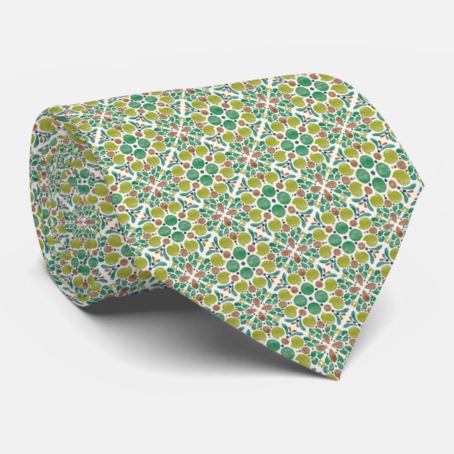 Botanical Pop - Olive Tie (Rolled)