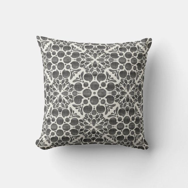 Botanical Pop-Sumi Throw Pillow (Front)
