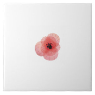 Botanical Poppy Floral Tile