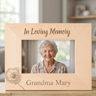 Botanical Poppy Memorial Grandmother Tribute Etched Frames