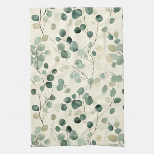 Botanical Pressed Leaves Pattern – Fern Print (2) Kitchen Towel