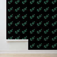 Botanical Print Green Leaves Patterns Garden Black