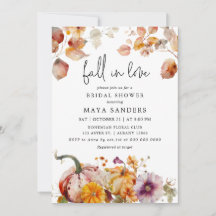 Botanical Pumpkins Fall in Love Bridal Shower