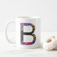 Botanical Purple Flowers Letter B Monogram