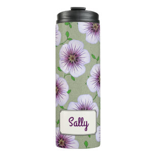 Botanical Purple Garden Flower any Name Thermal Tumbler