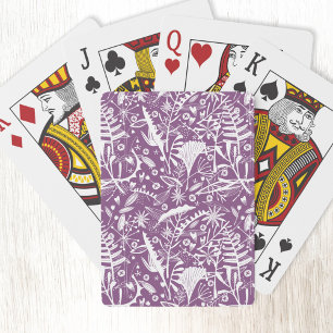 Botanical Purple Modern Playing Cards