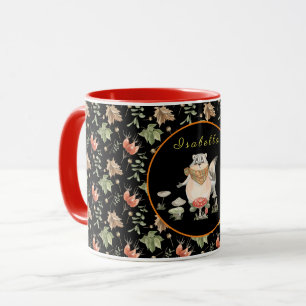 Botanical Raccoon Customize Text and Colour Mug