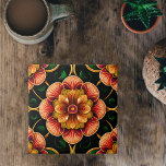 Botanical Red Floral Illustration Tile<br><div class="desc">This beautiful and intricate design features a flower motif with vibrant colours and intricate details. While the flower itself is the centerpiece of the design, it is a visually captivating design with a natural and organic feel. Rendered using state-of-the-art technology, it is a stunning example of the power and beauty...</div>