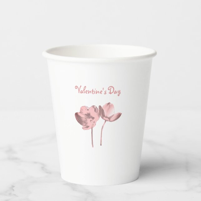 Botanical Romance – Lovely Floral Couple  Paper Cups (Front)