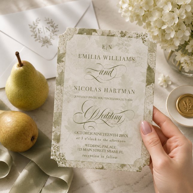 Botanical Romantic Wedding Acrylic Invitations (Creator Uploaded)