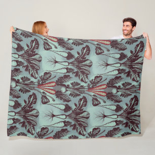 Botanical Root Vegetables Fleece Blanket – Carrot