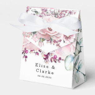 Botanical Rose Gold Floral Eucalyptus Wedding Favor Box