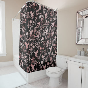 Botanical Rose Gold Flowers Pattern