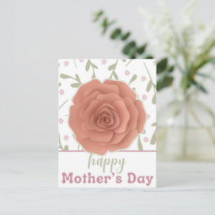 Botanical Rose Mother´s Day Holiday Postcard