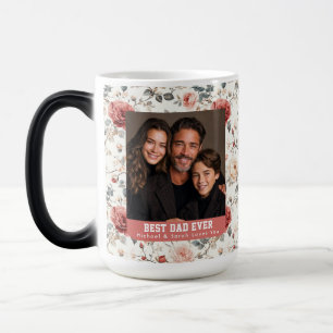 Botanical Rose Stepdad Photo Elegant Magic Mug